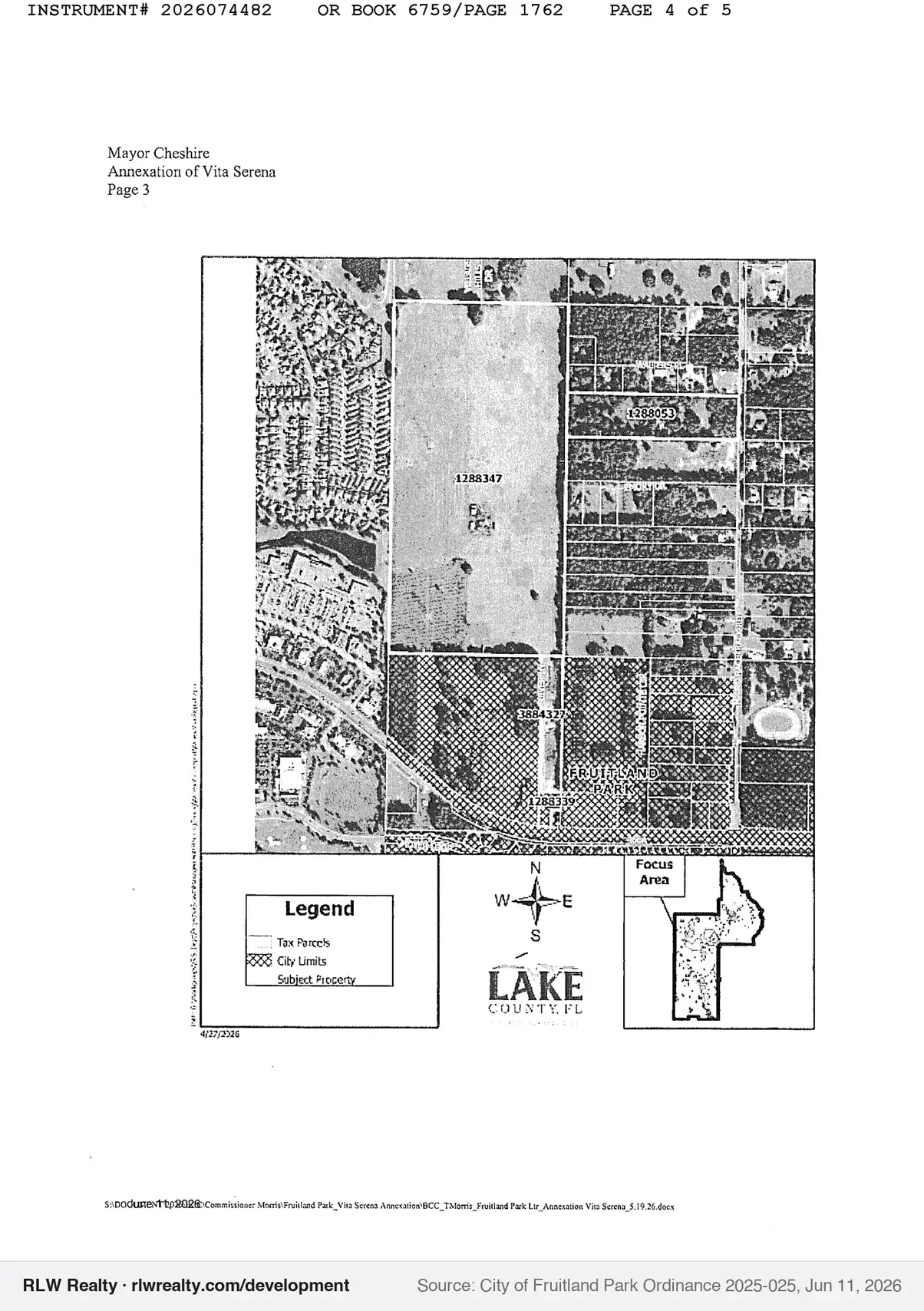 location map for Fruitland Park annexes 94.5 acres