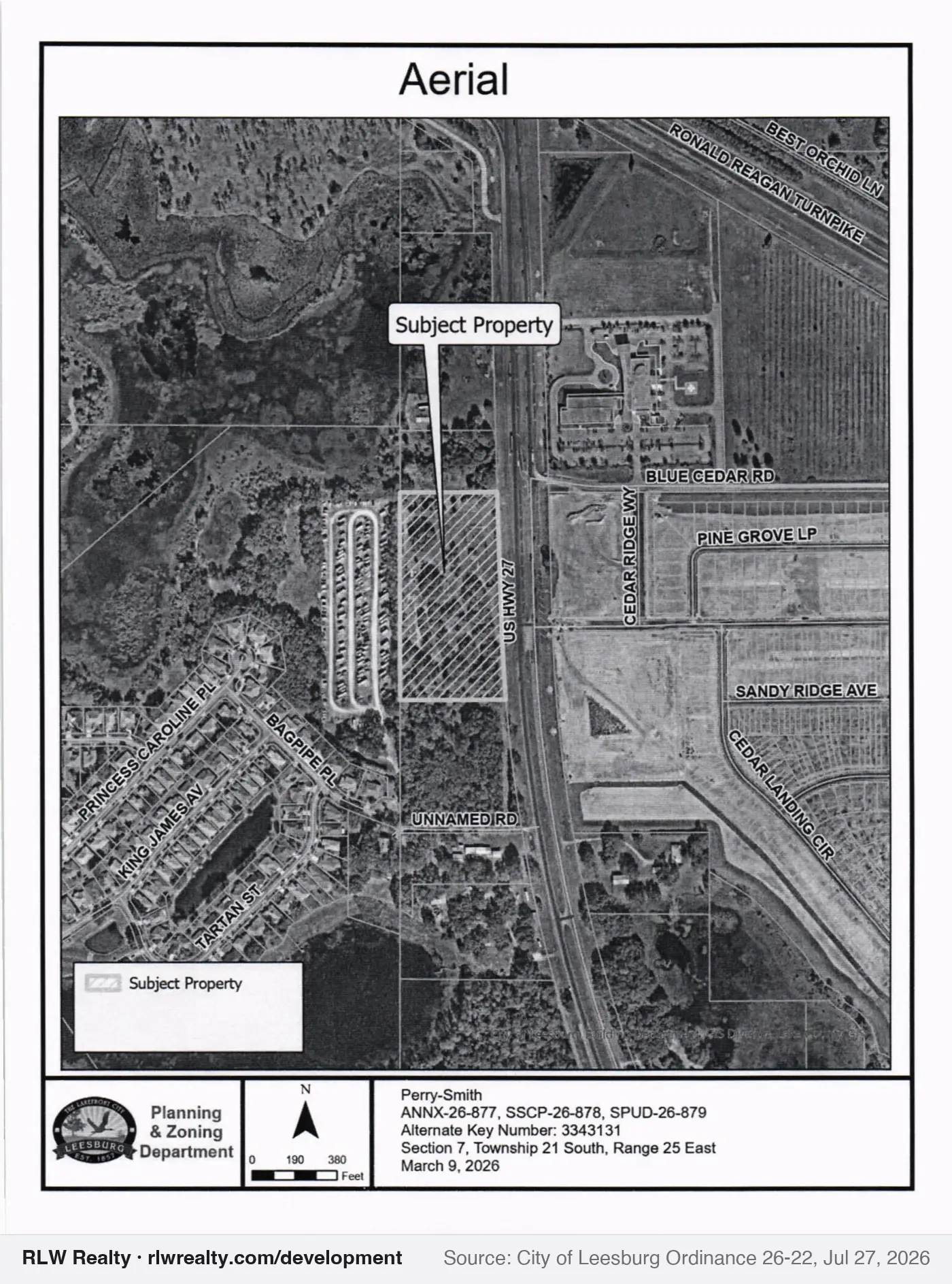 location map for Leesburg annexes 7.4 acres near Yalaha