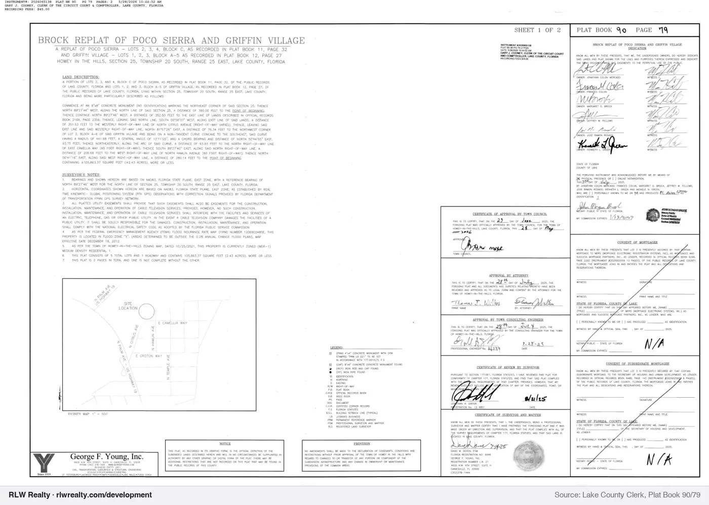plat for Brock Replat Of Poco Sierra And Griffin Village subdivision plat…