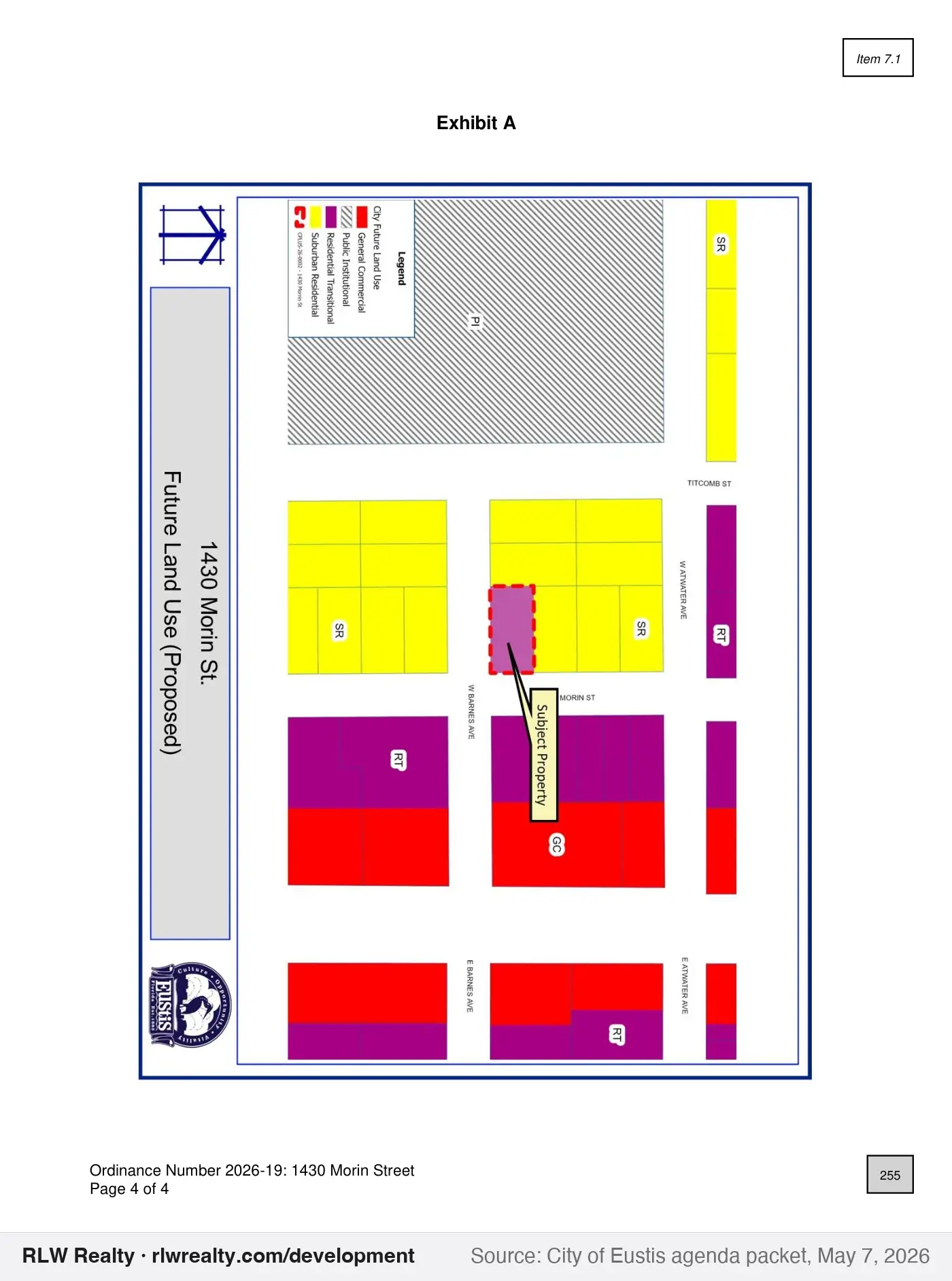 location map for Land use change for 0.2-acre salon site on Morin Street