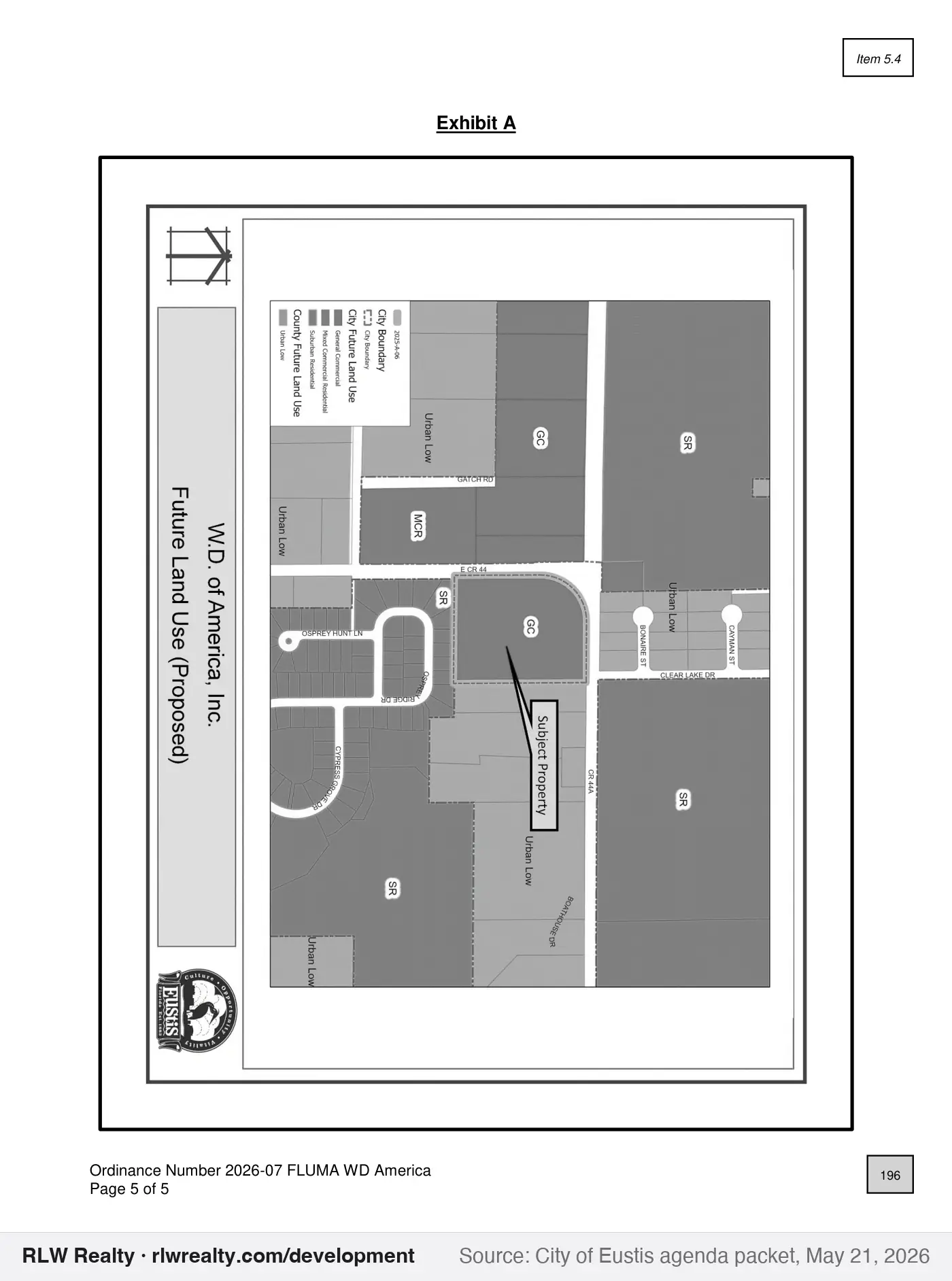 location map for General commercial land use for 10 acres at CR 44 and CR 44A