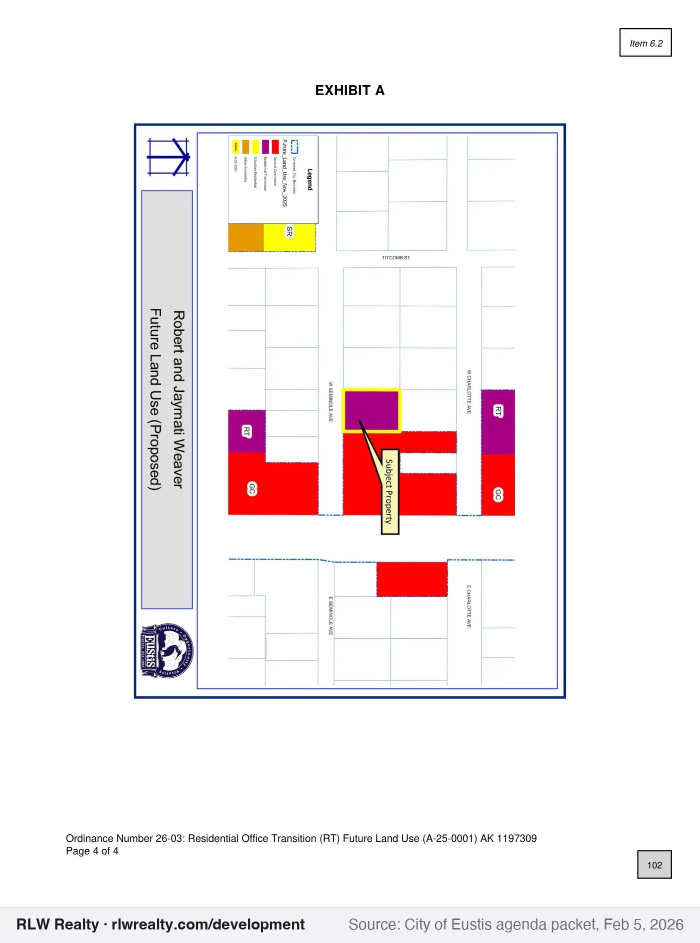 location map for Land use change to Residential Office Transition for 0.31 acres