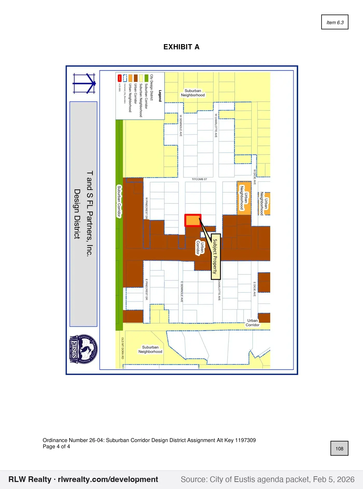 location map for Urban Neighborhood design district for 0.31 annexed acres