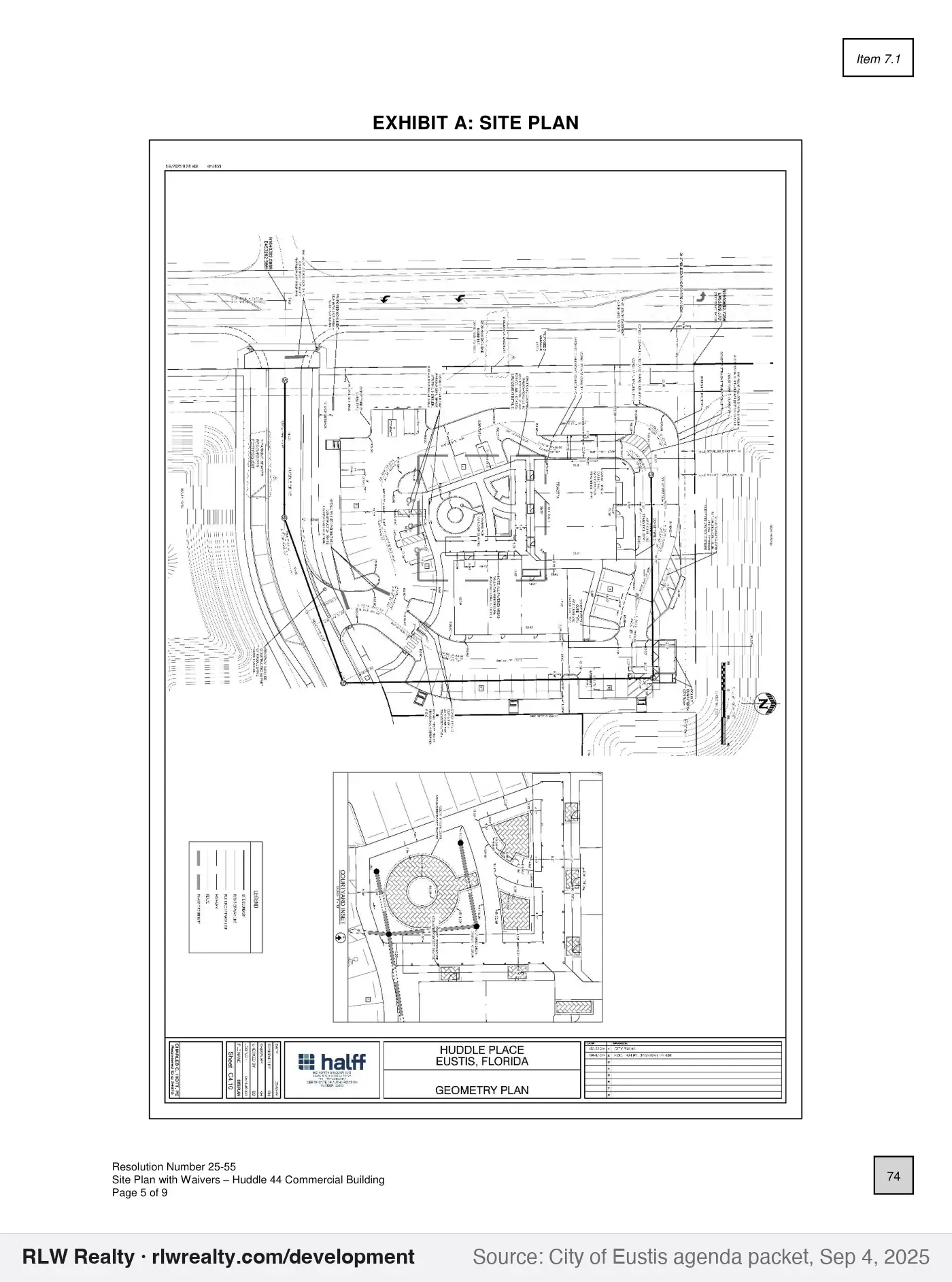 site plan for Restaurant with drive-through site plan on SR 44B, Eustis