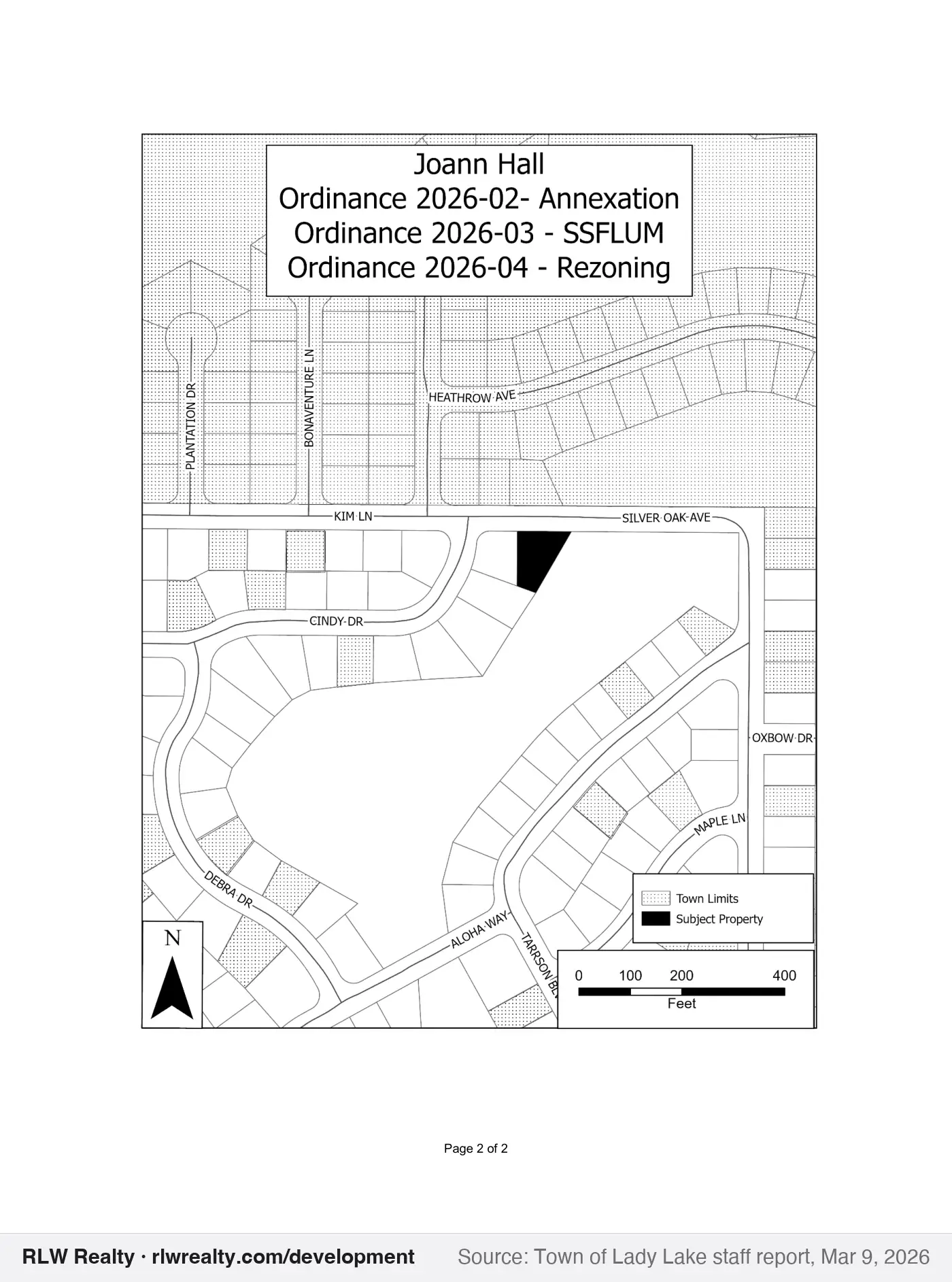 location map for Land use change for 0.19-acre lot in Orange Blossom Gardens