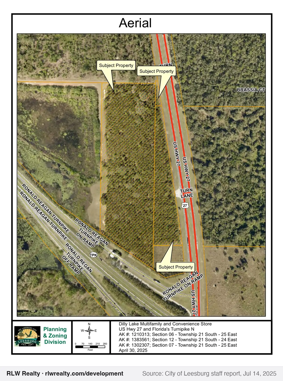 location map for Land use change for 24.43 acres at US 27 and the Turnpike