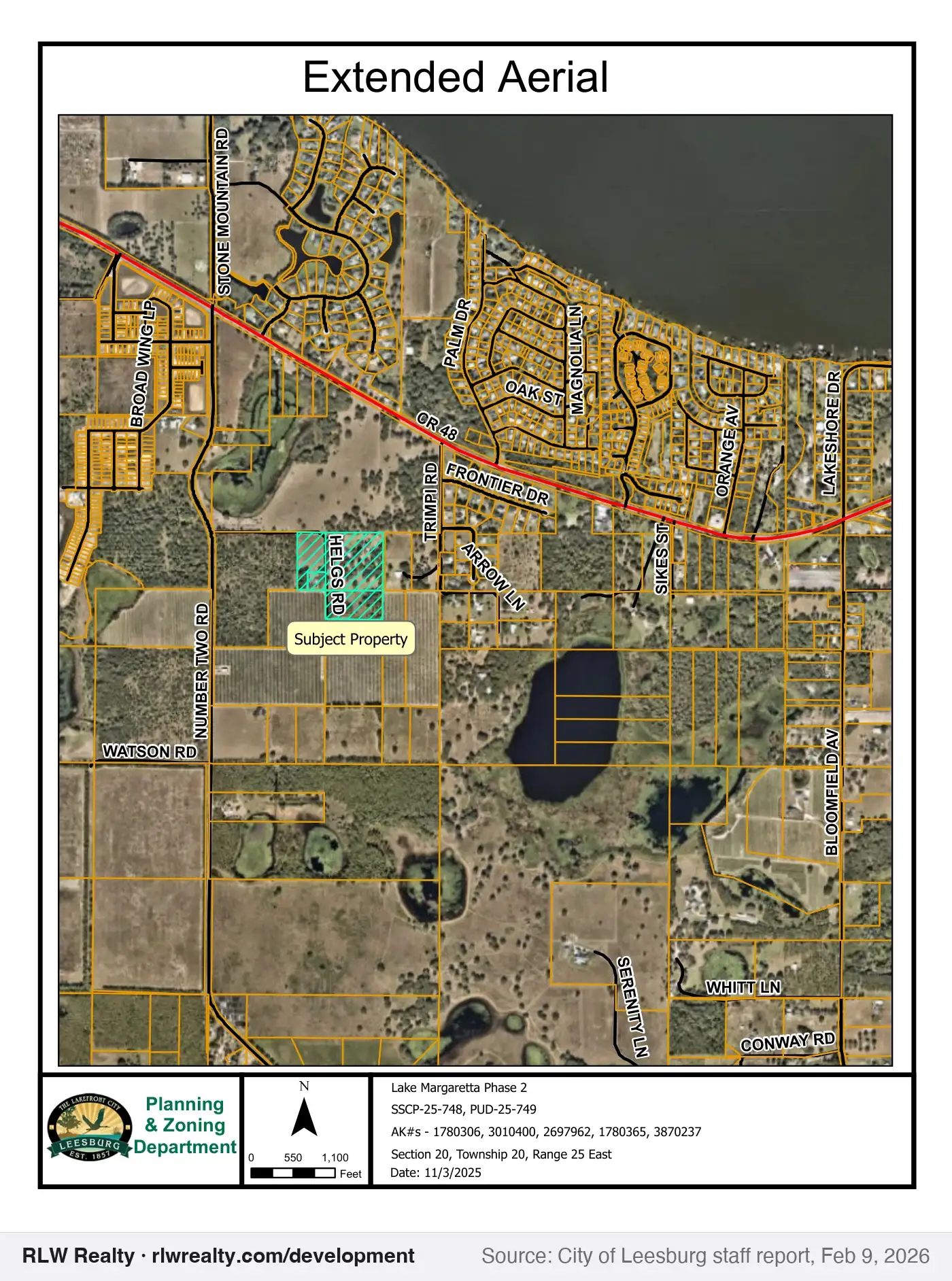 location map for Lake Margaretta Phase 2 annexation of 25.07 acres south of CR 48