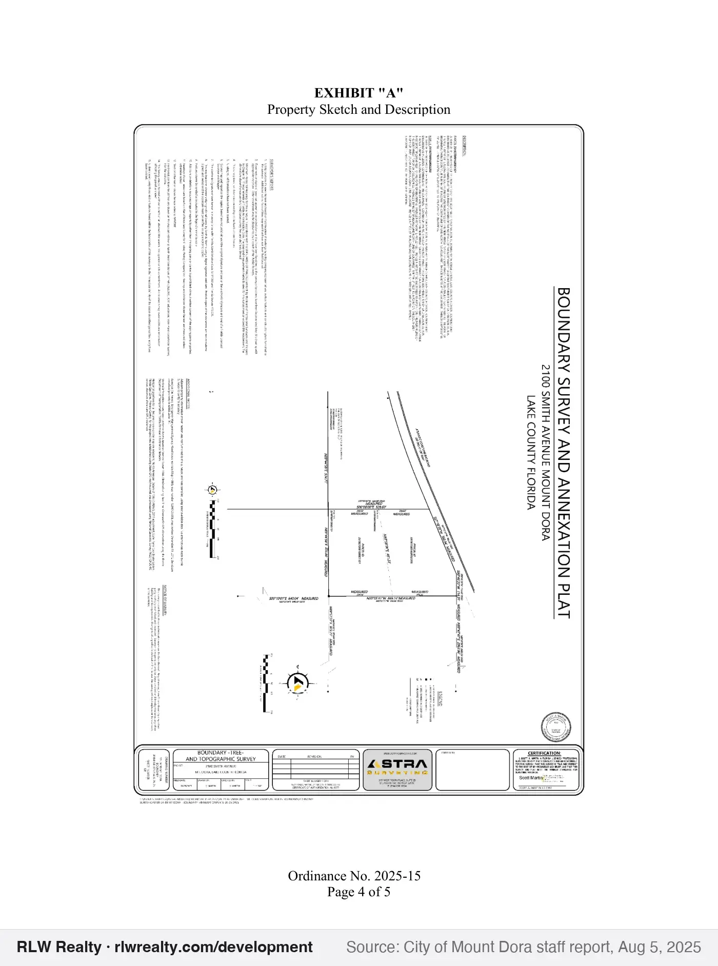 survey for Annexation of 6.41 acres on US 441 near Smith Ave, Mount Dora