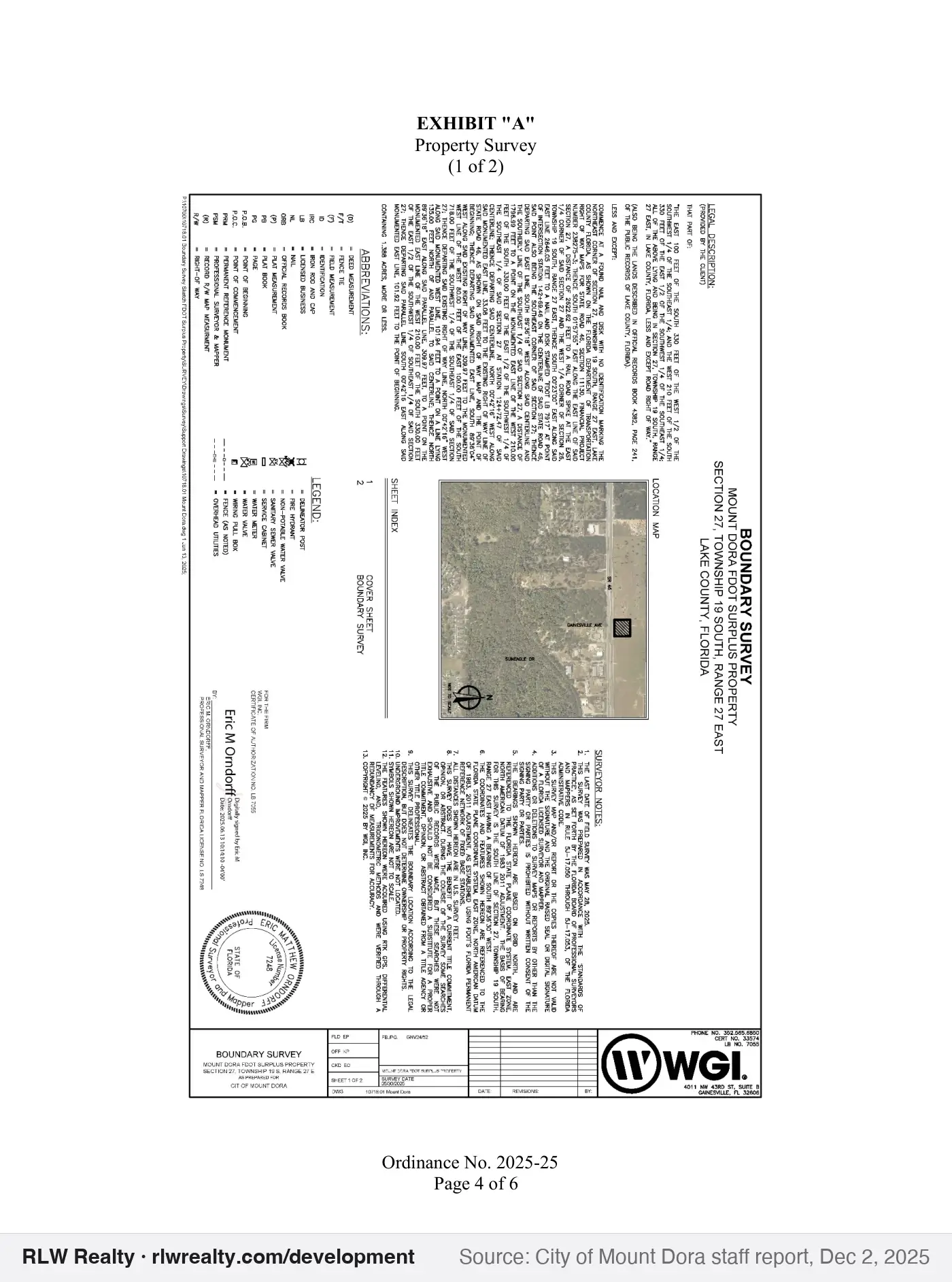 survey for City annexes 1.39-acre former FDOT parcel on SR 46
