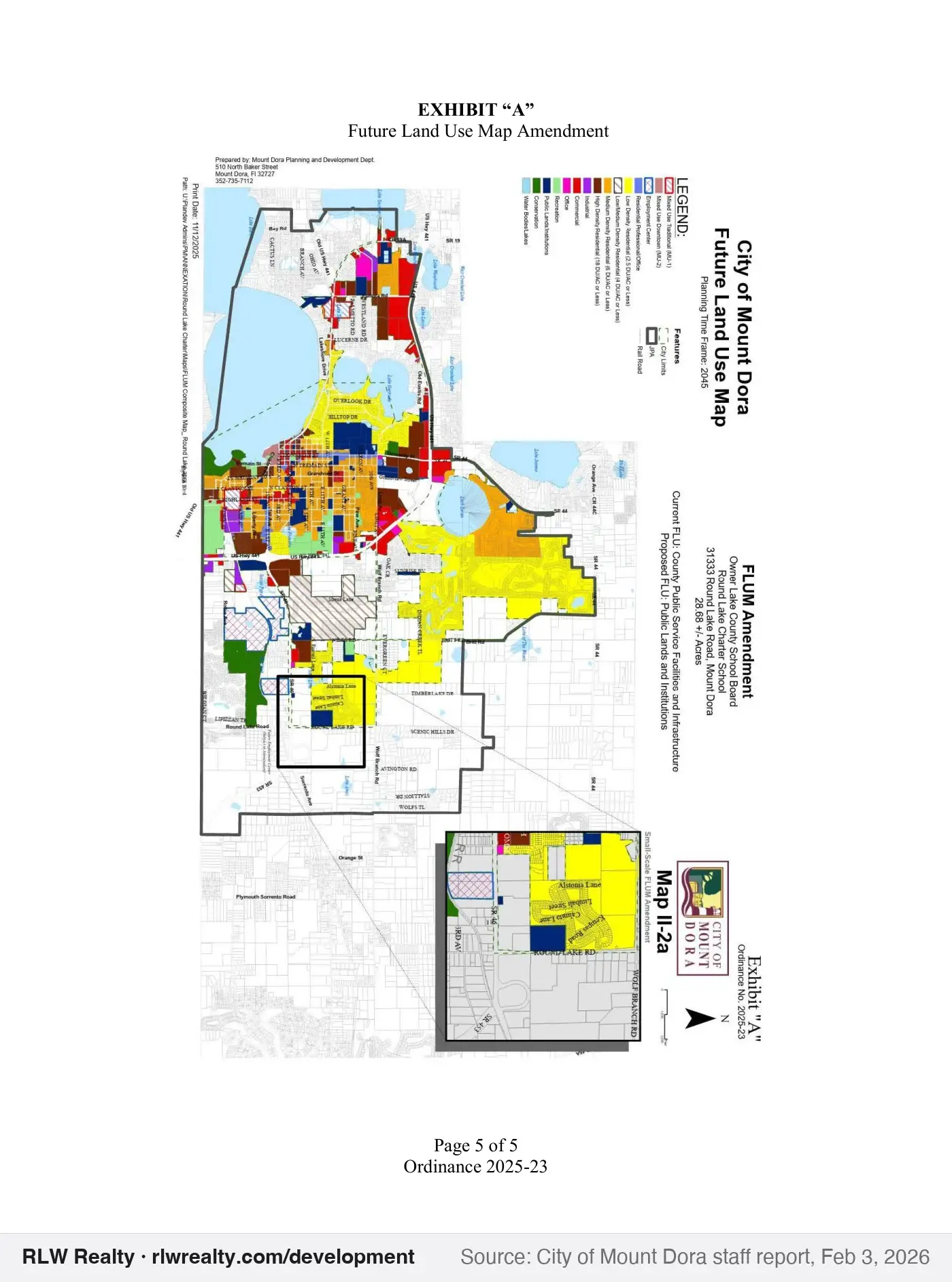 location map for Land use change for Round Lake Charter School site, 28.68 acres